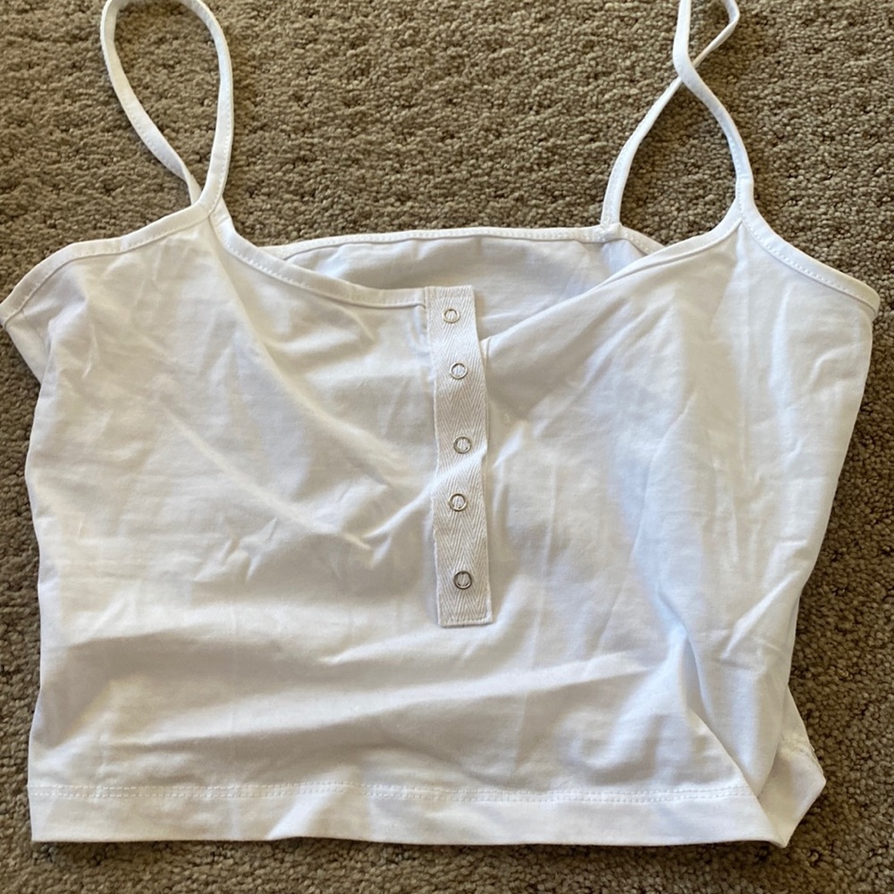 White mini crop top cami
